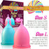 Talisi Menstrual Cups, Set of 2 with Collapsible Silicone Sterilizing Cup for Regular Heavy Flow