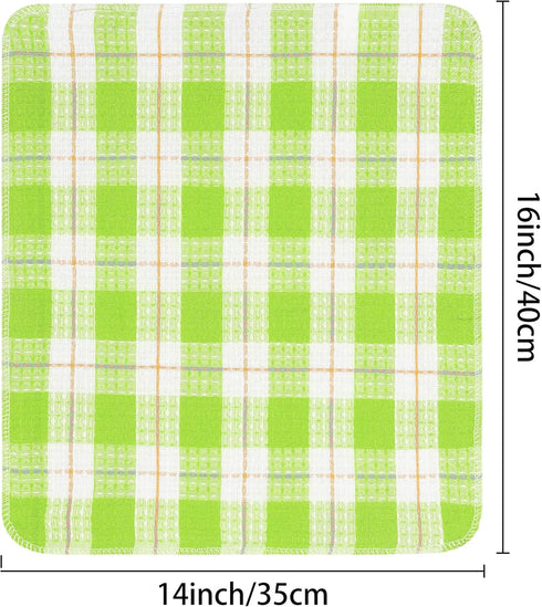 uxcell Kitchen Dish Cloths for Washing, 14" x 16", Absorbent Dish Rags, 10 Pack, Green