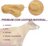 Premium Leather Heel Grips, Liner Cushions Inserts for Shoes Too Big, Khaki, 3 Pairs (0.35 inch Thicker)