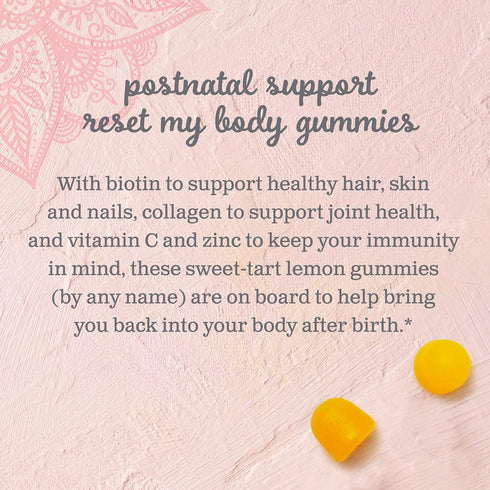 Mommy's Bliss Postnatal Support Reset My Body Gummies, 60 Gummies, Biotin & Collagen, Supports Postpartum Energy,