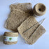 LarisaKnits Pack 3 Eco-Friendly Hand-Knitted Hemp Dish Rags of Reusable Zero Waste Beige Natural Kitchen Cleaning
