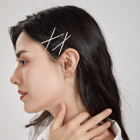 Silver Bobby Pins Hair Clips, 3.5Cm/1.38" Hair Accessories for Women, 100PCS
