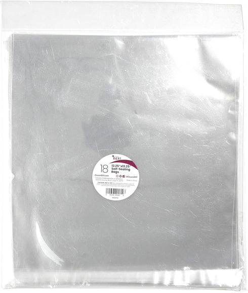 Cousin DIY Seal, 12.25 x 12.25 inch, 18 Pack Self Sealing Storage Bags, Clear, Small