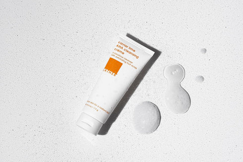 LATHER Caviar Lime AHA Cleansing Cream Face Wash - Lactic Acid & Vitamin C Cleanser for Combination, Oily/Acne Prone,