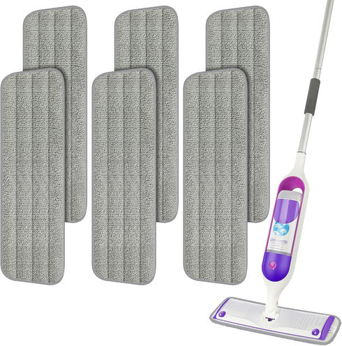 6 Pack Reusable Mop Pads Compatible with Swiffer PowerMop, Power Mop Refills, Microfiber Mop Pads for Hardwood Floor