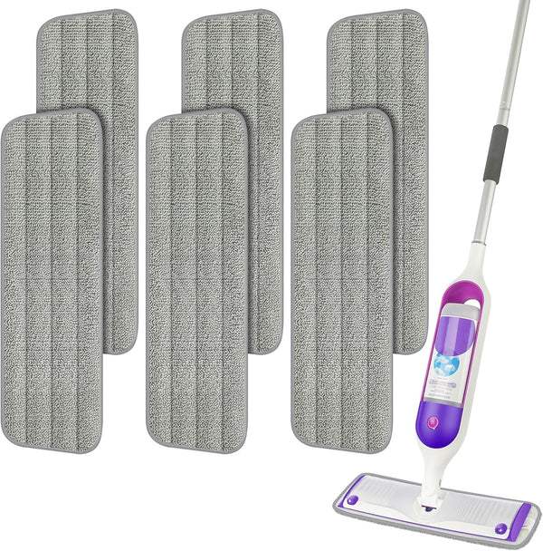6 Pack Reusable Mop Pads Compatible with Swiffer PowerMop, Power Mop Refills, Microfiber Mop Pads for Hardwood Floor