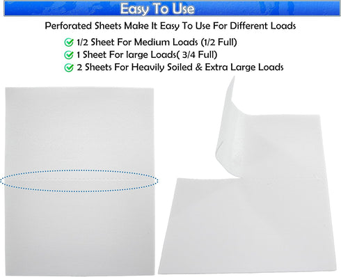 Laundry Detergent Sheets, 120 Large Sheets - Fresh Linen Scent, No Plastic Jug, Lightweight, Convenient for Travel