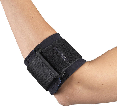 OTC Forearm Band, Compression Strap with Support Pad, Black, Large