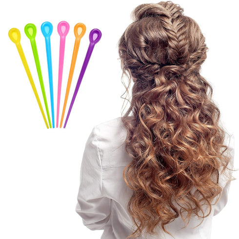 WILLBOND 180 Pieces Plastic Brush Roller Picks for Hair Curling Styling Accessories (Rose Red, Green, Yellow, Blue,