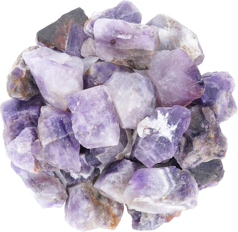 Crocon 1LB Amethyst Rough Bulk Natural Stone, Raw Gemstone for Tumbling, Cabbing, Polishing, Reiki Healing