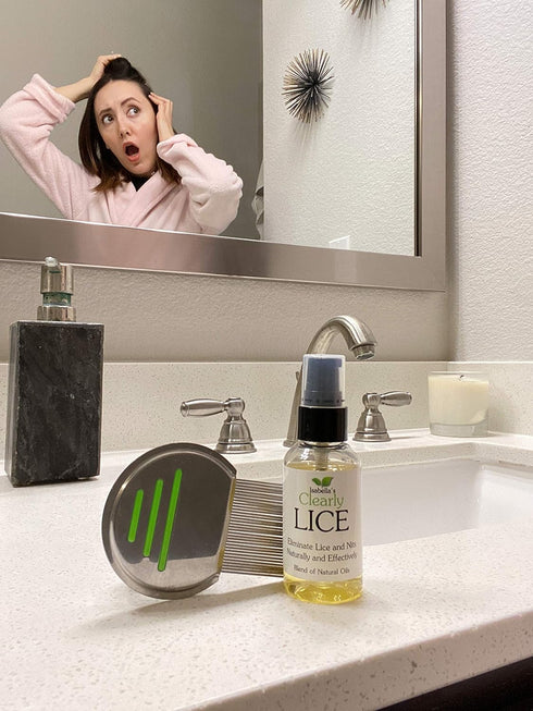 Isabella's Clearly LICE, Blend of Natural and Essential Oils, Non Toxic Scalp Oil for Lice and Nits with Metal Nit Comb
