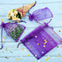 Mudder 50 Pack Organza Gift Bags, Dark Purple Wedding Party Favor Bags, Jewelry Pouches Wrap, 4 x 4.72 Inches