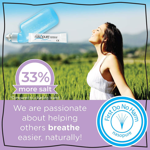 Nasopure Nasal Wash Little Sampler Kit, Comfortable Nasal Rinse, 4 Oz Bottle & 4 Salt Packets
