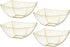 Posh Setting Small Square Plastic Serving Bowls, 4 Pack Gold Glitter Disposable Candy, Snack, Salad, Chips Bowl, Heavy