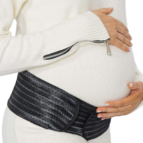 NeoTech Care 3-in-1 Maternity Pregnancy Support - Postpartum Belly Wrap & Pelvis Belt/Brace (Black, Medium)