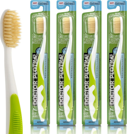 MOUTHWATCHERS Dr Plotkas Extra Soft Bristle Toothbrush for Adults, 4 Count - Ultra Clean Nano Toothbrush