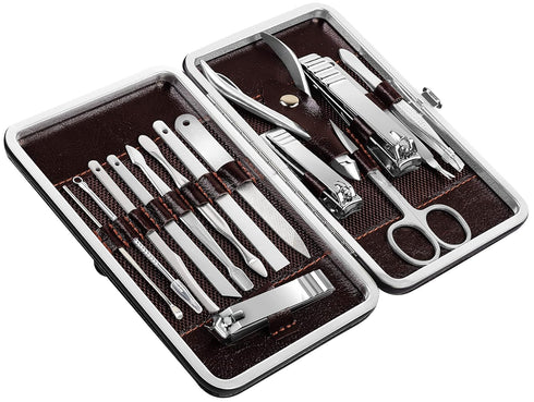 Utopia Care Manicure Kit, 15 Piece Professional Stainless Steel Nail Clippers Set for Men and Women with Luxurious