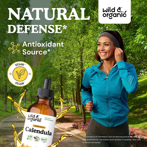 Immune 4 oz Wild & Organic Calendula Flowers Supplement - & Antioxidant Support - Add to Tea Extract Drops - Calendula