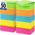 FIXSMITH Microfiber Cleaning Cloth, 50 Pack Lint-Free Rags for Housekeeping, Kitchen, Car - 12"x12" in 5 Colors