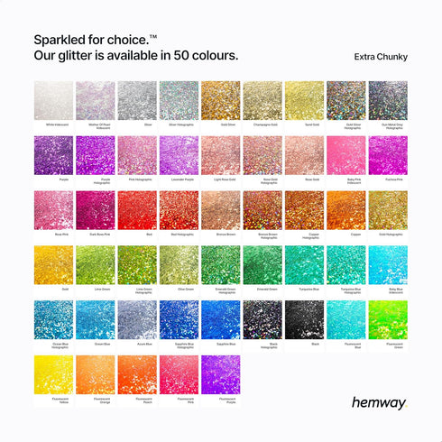 Hemway Premium Ultra Sparkle Glitter - Multi Purpose Metallic Flake for Arts Crafts - Ocean Blue Holographic - 100g
