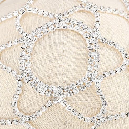 YERTTER Wedding Silver Rhinestone Mesh Chain Head Cap, Layered Tennis Chain Jewelry for Women
