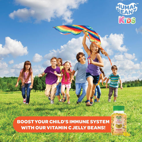 Vitamin C Jelly Bean Gummies for Kids, Immune Support Dietary Supplements, 120 Citrus Blast Jelly Beans, Kosher