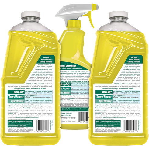 Simple Green All Purpose Cleaner Spray and Refill, Green, 3 Piece Set, 1 Count (Lemon)