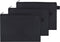 Zipper Bag Set of 3 - Carry All Pouch to Organize Travel Toiletries, Pens, Cosmetics (9.5 x 6.5, Black)