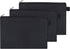 Zipper Bag Set of 3 - Carry All Pouch to Organize Travel Toiletries, Pens, Cosmetics (9.5 x 6.5, Black)