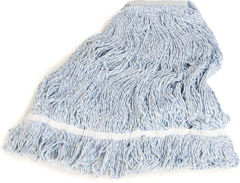 SPARTA Flo-Pac Mop Head, Loop-Ended, Large, Narrow Band with 1/2" Blue Band for Organized Cleaning