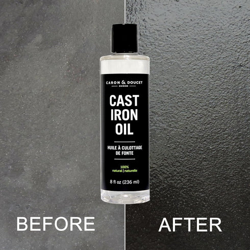 CARON & DOUCET Cast Iron Seasoning & Cleaning Oil, 100% Plant-Based & Food Grade, 8oz