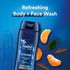 Moisturizing Body & Face Wash for Men by Suave, Cedarwood and Mandarin Scent, No Parabens, No Phthalates, 18 Oz Pack of