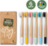 GREENZLA Kids Bamboo Toothbrushes (6 Pack), BPA Free Soft Bristles, Eco-Friendly Natural Toothbrush Set, Biodegradable