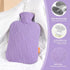 Samply Hot Water Bottle with Cover, 2L for Hot and Cold Compress, Neck and Shoulder Pain Relief, Light Purple