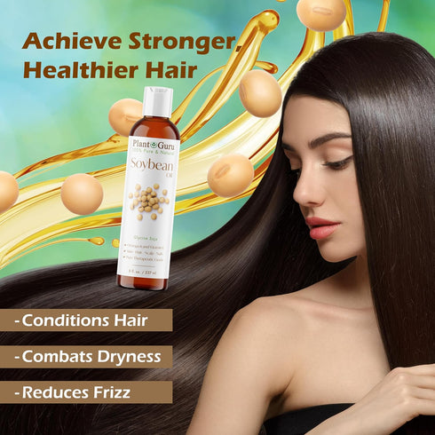 Soybean Oil 16 fl. oz. – 100% Pure & Natural Cold Pressed Carrier for Skin, Face, Body, Hair & Cooking