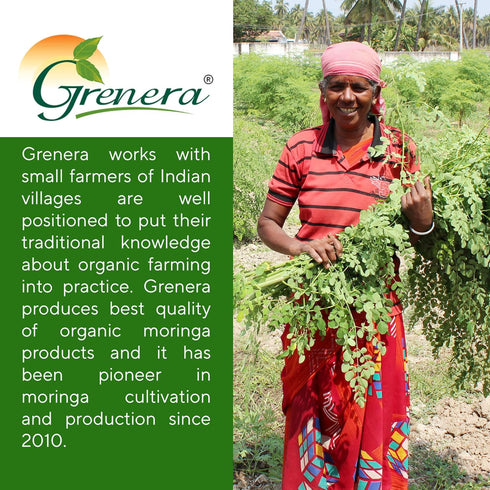Grenera Moringa Tablets 240 nos, Uncoated Herbal Supplement, Green Superfood, Lab Tested for Purity