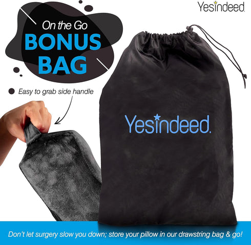 YESINDEED The Original Brazilian Butt Lift Pillow Dr. Approved for Post Surgery Recovery Seat BBL Foam Pillow + Cover