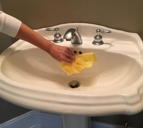 idée No Mildew, Non-Scratch Disposable Scouring Sheets (60 Sheets/Roll) for Dish-Washing, Cleaning, PW01Y, Yellow