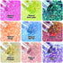 Wenida Body Glitter 9 Colors 190g Holographic Iridescent Cosmetic Festival Makeup Chunky Powder for Nail Hair Eye Face