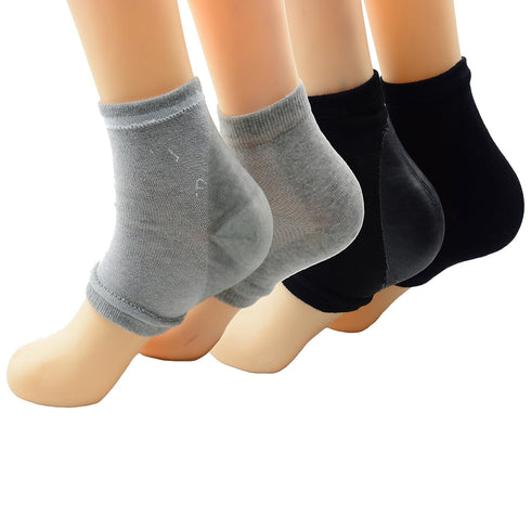 Makhry 2 Pairs Moisturizing Silicone Gel Heel Socks for Dry Cracked Skin, Open Toe Recovery