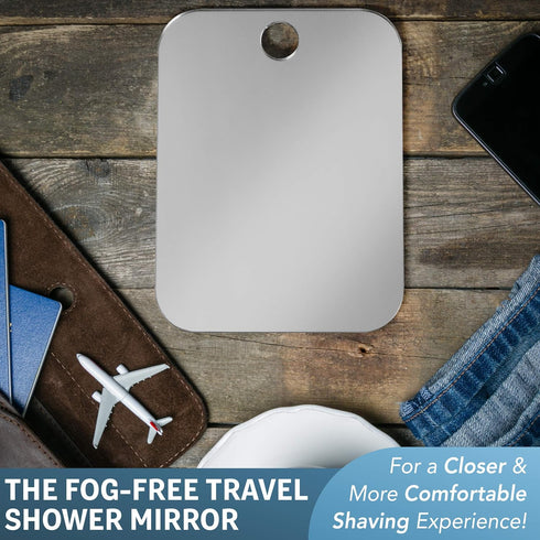 Shave Well Travel Anti-Fog Shaving Mirror, Portable Fogless Hanging Bathroom Shower Mirror