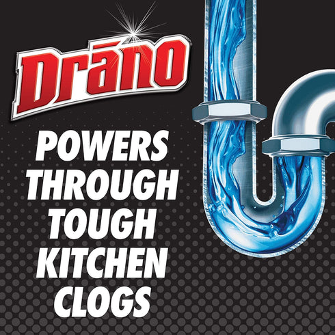 Drano Kitchen Granules Drain Clog Remover - Unclogs Grease or Cooking Oil Blockage, 17.6 oz