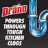 Drano Kitchen Granules Drain Clog Remover - Unclogs Grease or Cooking Oil Blockage, 17.6 oz