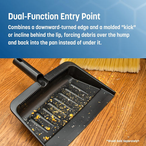 Carlisle FoodService Products 8 Inch Heavy-Duty Dust Pan, Durable Plastic, Black - For Home and Commercial Use