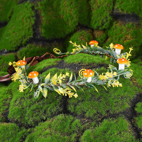 MOSTORY Fairy Leaf Crown Headband – Yellow Mushroom Woodland Headpiece Tiara for Women, Girls, Toddlers, Bridal, Cosplay