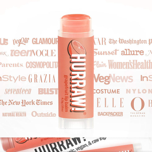 Hurraw! Grapefruit Lip Balm, 2 Pack - Organic, Certified Vegan, Cruelty-Free, Non-GMO, 100% Natural Ingredients