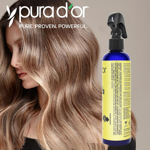 PURA D'OR Argan Oil Heat Shield Protectant Spray, 8 Oz, Protects Up To 450º F from Flat Iron & Hot Blow Dry