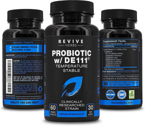 Advanced Probiotic with DE111 Strain, 60 Vegetable Capsules for Men and Women