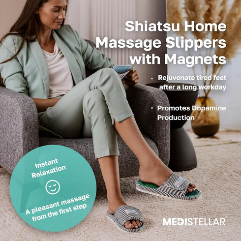 Shiatsu Home Acupressure Massage Slippers for Plantar Fasciitis, Acupuncture Foot Massager for Pain Relief & Muscle