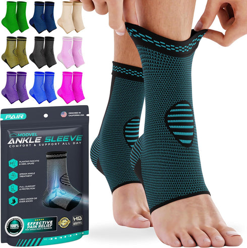 Modvel Foot & Ankle Brace Socks for Sprained Ankle Compression Sleeve - Foot Support for Women Men